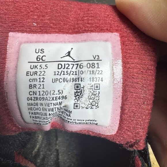 Air Jordan 7 Citrus Shoes Toddler Size 6C Baby Kids Black Red DJ2776-081 - Picture 8 of 8